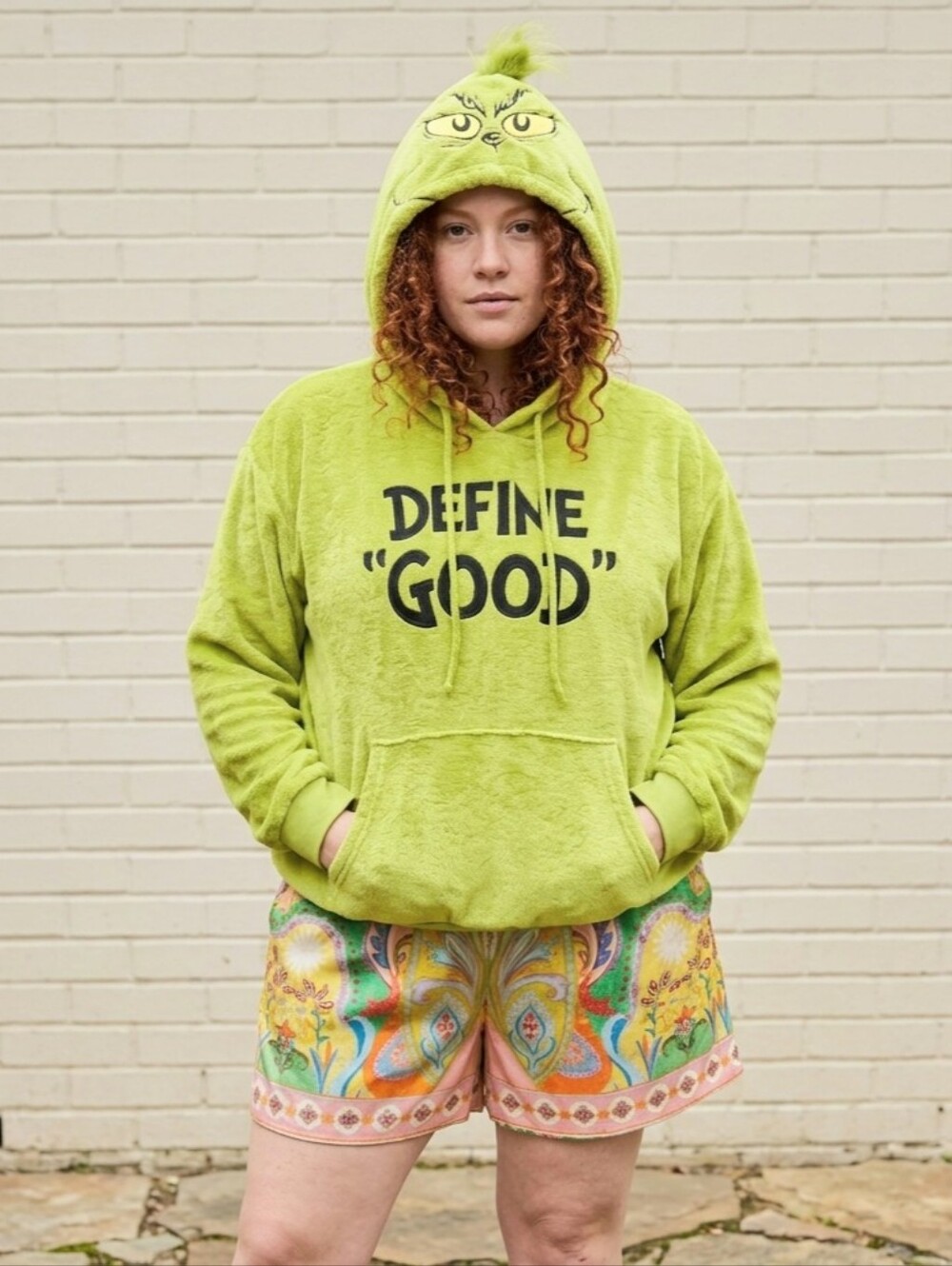 Grinch Plush Hoodie Unisex Define Good XL